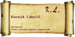 Kocsik László névjegykártya